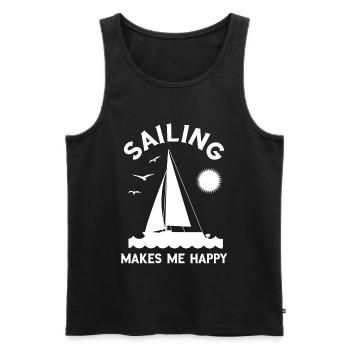 Sailing makes me happy - Débardeur bio Premium Homme - noir - Devant - Michal (187cm)