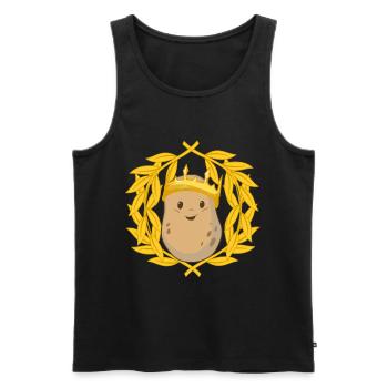 Potato tubers king laurel wreath vegetable crown - Men's Premium Organic Tank Top - black - Front - AI Model Male 178 light (178cm)
