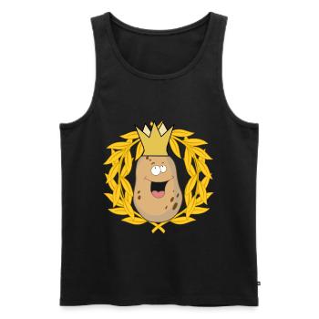 King potato tubers vegetables laurel wreath - Men's Premium Organic Tank Top - black - Front - AI Model Male 178 light (178cm)