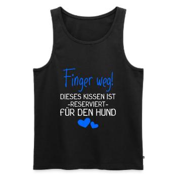Dieses Kissen ist reserviert für den Hund - Männer Premium Bio Tank Top - Schwarz - Vorne - Michal (187cm)