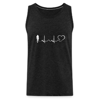 Cosplaying Heartbeat Ekg INTEREST DESIGN - Männer Premium Bio Tank Top - Anthrazit - Vorne - Alexander (188cm)