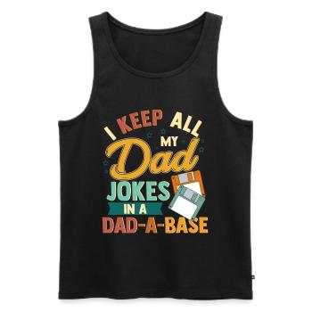 Dad Joke Dad-A-Base Graphic Tee - Men's Premium Organic Tank Top - black - Front - AI Model Male 178 light (178cm)