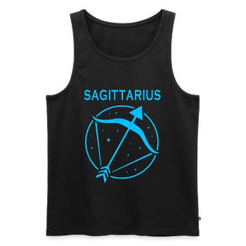 Zodiac sign Sagittarius - Men's Premium Organic Tank Top - black - Front - Michal (187cm)