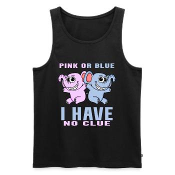 Pink or Blue - Men's Premium Organic Tank Top - black - Front - Michal (187cm)