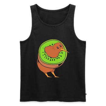 kiwi-vogel Kiwi Vogel - Männer Premium Bio Tank Top - Schwarz - Vorne - AI Model Male 178 light (178cm)