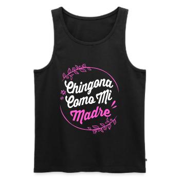 Chingona Latina - Men's Premium Organic Tank Top - black - Front - AI Model Male 178 light (178cm)