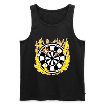 Dartboard in flames - Men's Premium Organic Tank Top - black - Front - Michal (187cm)