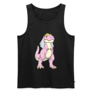 Dinosaurier Braut Schleier Hochzeit - Männer Premium Bio Tank Top - Schwarz - Vorne - Michal (187cm)