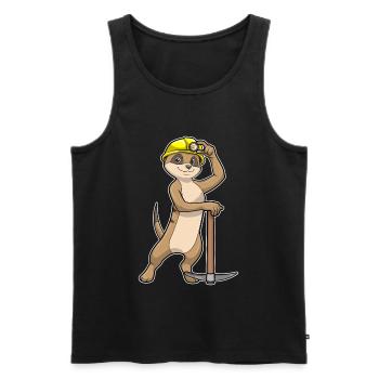 Erdmännchen Bergarbeiter Spitzhacke Bergbau - Männer Premium Bio Tank Top - Schwarz - Vorne - Michal (187cm)