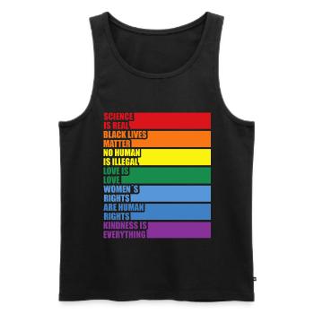 Science Is Real Black Lives Matter LGBTQ CSD Pride - Männer Premium Bio Tank Top - Schwarz - Vorne - Michal (187cm)
