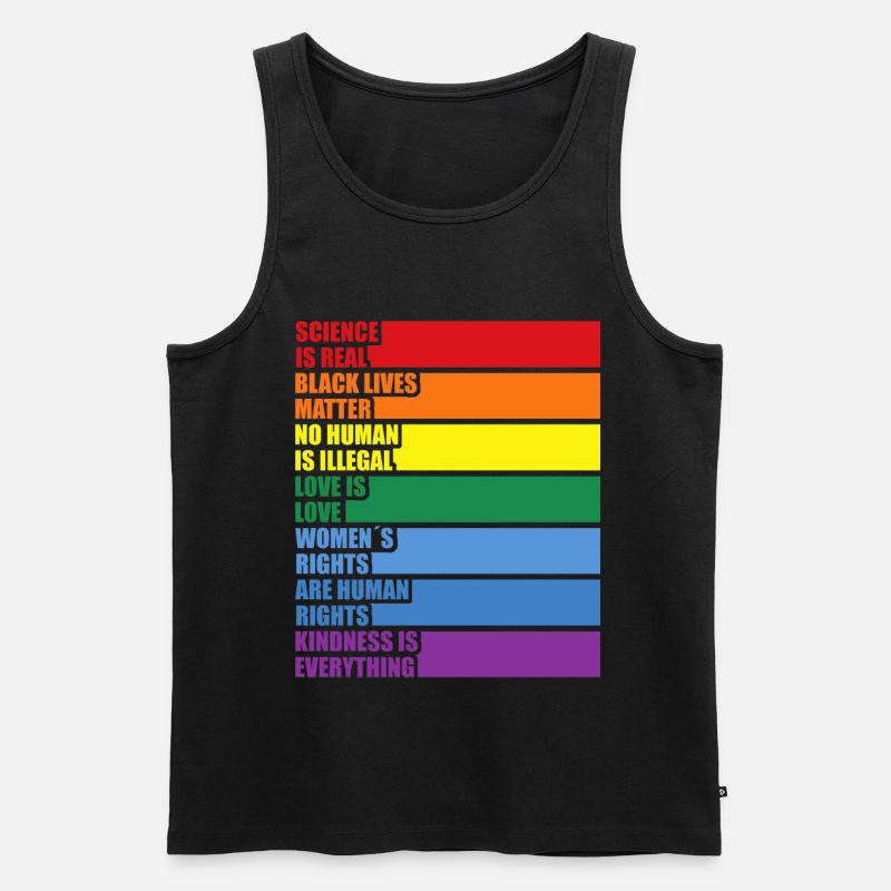 Science Is Real Black Lives Matter LGBTQ CSD Pride - Männer Premium Bio Tank Top - Schwarz