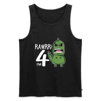 4th birthday - 4 years old - I'm 4 - Men's Premium Organic Tank Top - black - Front - Michal (187cm)