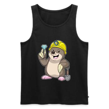 Maulwurf Bergarbeiter Schaufel Bergbau - Männer Premium Bio Tank Top - Schwarz - Vorne - Michal (187cm)