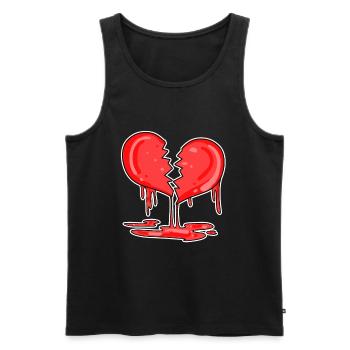 broken heart - Men's Premium Organic Tank Top - black - Front - Michal (187cm)