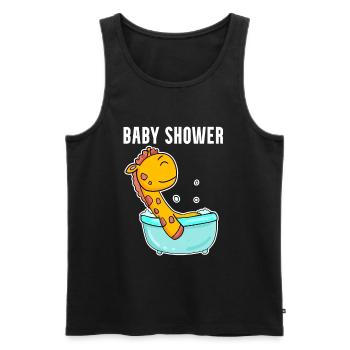 Baby Shower Baignoire Giraffe - Débardeur bio Premium Homme - noir - Devant - Michal (187cm)