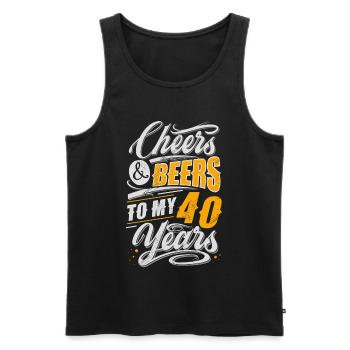 40th birthday beer lover - Men's Premium Organic Tank Top - black - Front - Michal (187cm)
