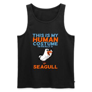 La mouette - Débardeur bio Premium Homme - noir - Devant - Michal (187cm)