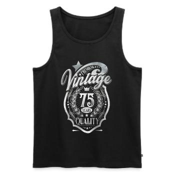 75th Birthday Vintage - Men's Premium Organic Tank Top - black - Front - Michal (187cm)
