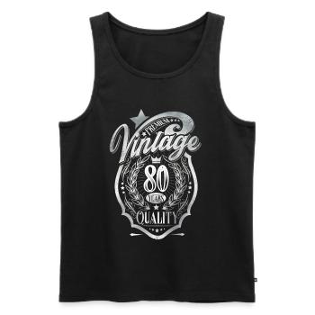 80e anniversaire Vintage - Débardeur bio Premium Homme - noir - Devant - Michal (187cm)