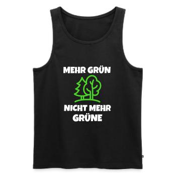 VERTS: Plus de verts - pas plus de verts! - Débardeur bio Premium Homme - noir - Devant - AI Model Male 178 light (178cm)