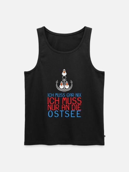 Ostsee Anker Möwe Geschenk - Männer Premium Bio Tank Top - Schwarz