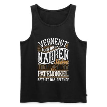 Patenonkel - Männer Premium Bio Tank Top - Schwarz - Vorne - Michal (187cm)