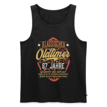 67. Geburtstag Oldtimer - Männer Premium Bio Tank Top - Schwarz - Vorne - Michal (187cm)
