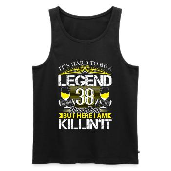 38th Birthday Legend - Men's Premium Organic Tank Top - black - Front - Michal (187cm)