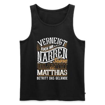 Matthias - Männer Premium Bio Tank Top - Schwarz - Vorne - AI Model Male 178 light (178cm)