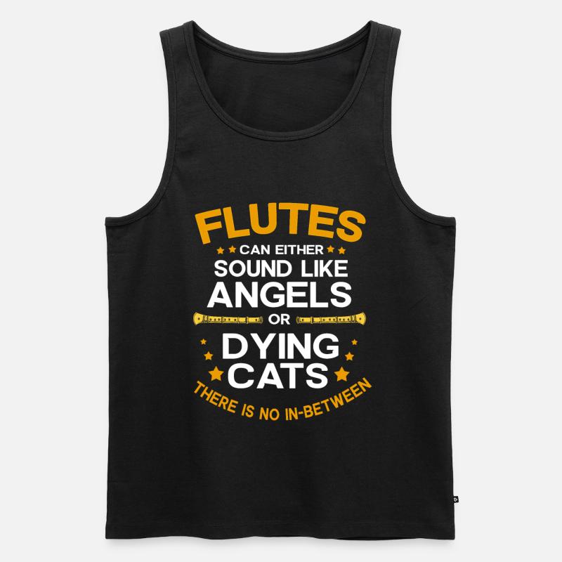Flöte - Männer Premium Bio Tank Top - Schwarz