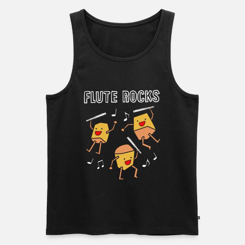 Flöte - Männer Premium Bio Tank Top - Schwarz