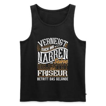 Friseur - Männer Premium Bio Tank Top - Schwarz - Vorne - AI Model Male 178 light (178cm)