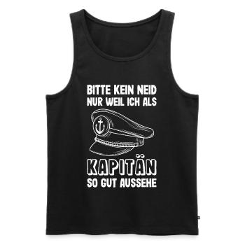 Kapitän Mütze Käptn Bootsführerschein Schifffahrt - Männer Premium Bio Tank Top - Schwarz - Vorne - Michal (187cm)