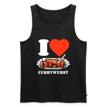 I Love Currywurst - Fast Food Fan - Wurst Kult - Männer Premium Bio Tank Top - Schwarz - Vorne - Michal (187cm)