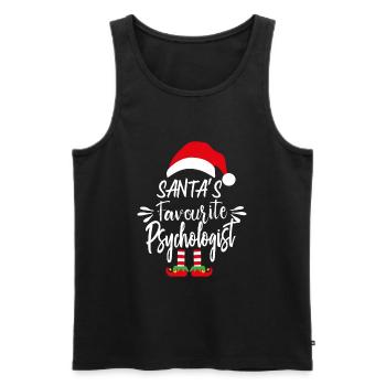 Le psychologue préféré du Père Noël - Débardeur bio Premium Homme - noir - Devant - Michal (187cm)