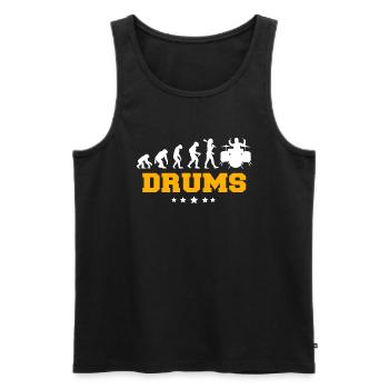 DRUMS - Männer Premium Bio Tank Top - Schwarz - Vorne - AI Model Male 178 light (178cm)