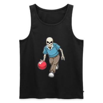Skeleton Bowling Bowling Ball - Men's Premium Organic Tank Top - black - Front - Michal (187cm)