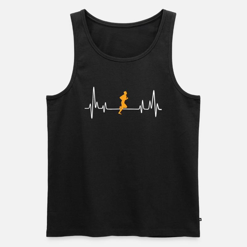 jogging tee present idea - Männer Premium Bio Tank Top - Schwarz