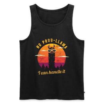 No Probllama Lama Sonnebrille Alpaka Geschenk - Männer Premium Bio Tank Top - Schwarz - Vorne - AI Model Male 178 light (178cm)