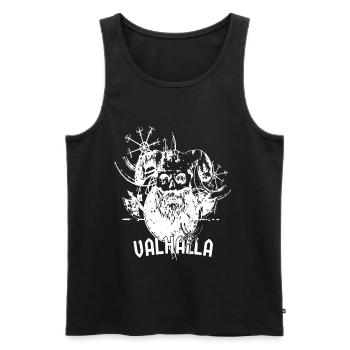 Bearded Viking skull in white - Men's Premium Organic Tank Top - black - Front - AI Model Male 178 light (178cm)