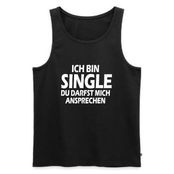 Single - Männer Premium Bio Tank Top - Schwarz - Vorne - Michal (187cm)