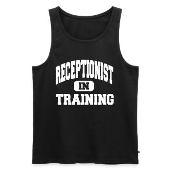 Receptionist In Training - Männer Premium Bio Tank Top - Schwarz - Vorne - Michal (187cm)