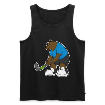 Hockey sur gazon Bear Stick - Débardeur bio Premium Homme - noir - Devant - Michal (187cm)