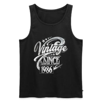 1986 Vintage Birthday Year vintage vintage - Men's Premium Organic Tank Top - black - Front - Michal (187cm)