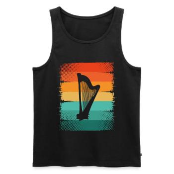 Harp - Men's Premium Organic Tank Top - black - Front - Michal (187cm)
