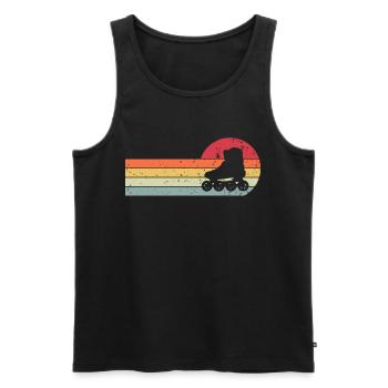 Inline Skates - Männer Premium Bio Tank Top - Schwarz - Vorne - AI Model Male 178 light (178cm)