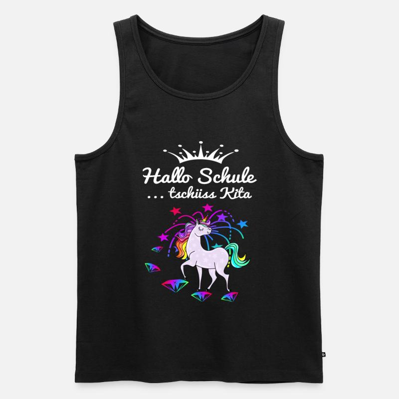 Einhorn Einschulung - Männer Premium Bio Tank Top - Schwarz