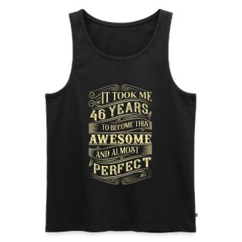 46. Geburtstag - Männer Premium Bio Tank Top - Schwarz - Vorne - AI Model Male 178 light (178cm)