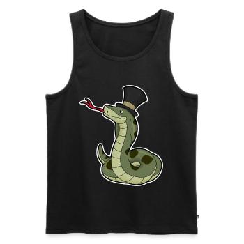 Schlange Gentleman Zylinder - Männer Premium Bio Tank Top - Schwarz - Vorne - Michal (187cm)