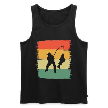 Angler - Men's Premium Organic Tank Top - black - Front - Michal (187cm)